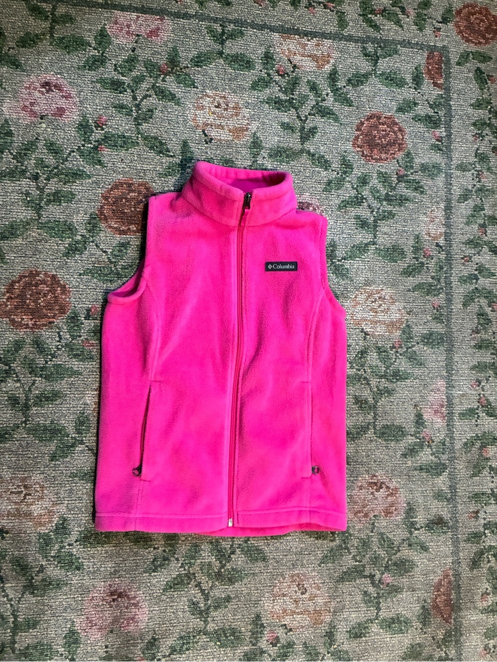 Girls Columbia pink zip up vest size medium ♥️ 10/12
